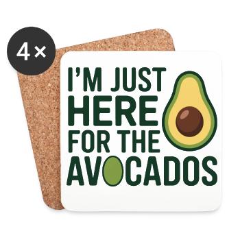 I'm Just Here For The Avocados Dietitian Expert  - Coasters (set of 4) - white - Front