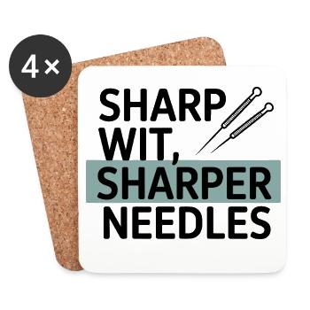 Sharp Wit, Sharper Needles Akupunkteur Beruf - Untersetzer (4er-Set) - Weiß - Vorne