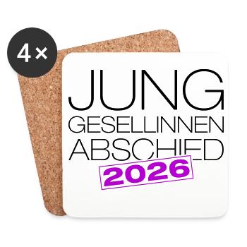 Junggesellenabschied 2026 Jga - Untersetzer (4er-Set) - Weiß - Vorne