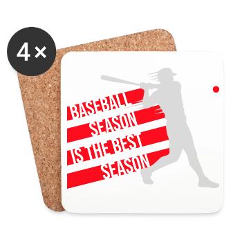 La saison de baseball est la meilleure saison des sports de fans - Dessous de verre (lot de 4) - blanc - Devant
