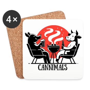 Bull and Boar 01 - Coasters (set of 4) - white - Front