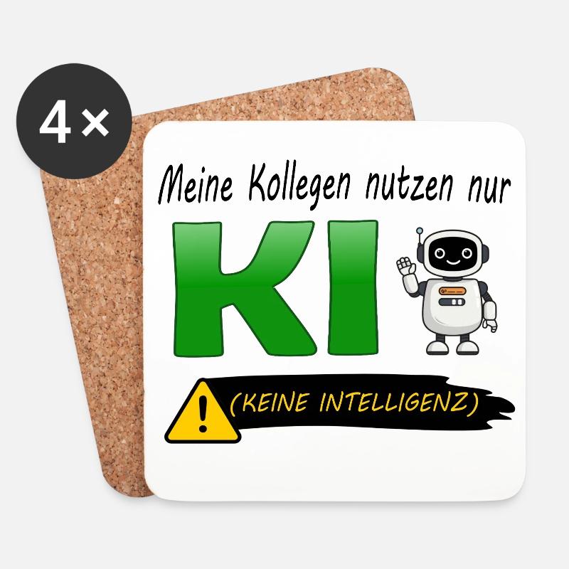 Kollegen nutzen nur KI (Keine Intelligenz) - Untersetzer (4er-Set) - Weiß