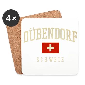 Dübendorf Schweiz Design mit Flagge - Untersetzer (4er-Set) - Weiß - Vorne
