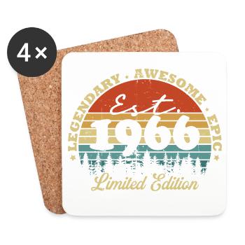 Legendary since 1966 – Vintage Birthday Gift - Coasters (set of 4) - white - Front