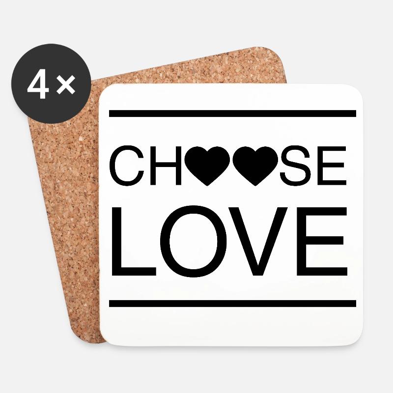 ChooseLove - Untersetzer (4er-Set) - Weiß