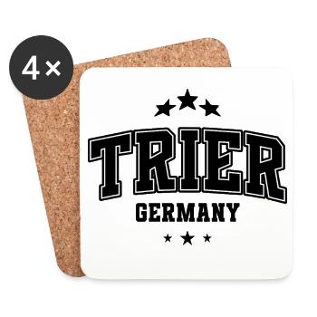 Trier Blockschrift Arch – Varsity Stil - Untersetzer (4er-Set) - Weiß - Vorne