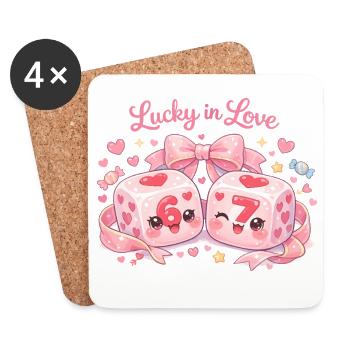 Valentine's Day Dice 67 Six Seven Meme Funny - Coasters (set of 4) - white - Front