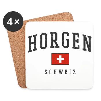 Emblème de la Suisse Horgen - Dessous de verre (lot de 4) - blanc - Devant