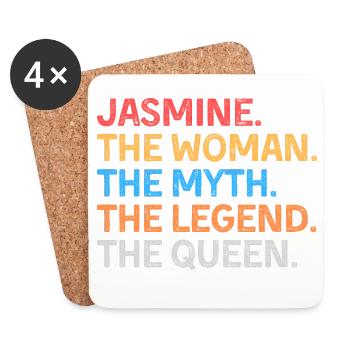 Jasmine Die Frau Der Mythos Die Legende Die Königin - Untersetzer (4er-Set) - Weiß - Vorne