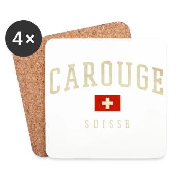 Carouge Suisse Vintage Logo - Untersetzer (4er-Set) - Weiß - Vorne