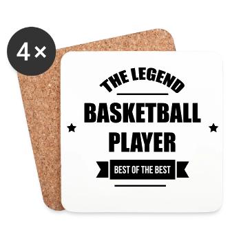 The Legend Basketball Player - Dessous de verre (lot de 4) - blanc - Devant