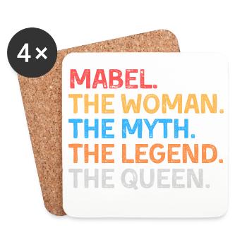 Mabel Die Frau Der Mythos Die Legende Die Königin - Untersetzer (4er-Set) - Weiß - Vorne