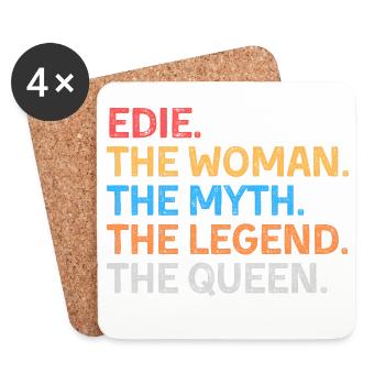 Edie Die Frau Der Mythos Die Legende Die Königin - Untersetzer (4er-Set) - Weiß - Vorne
