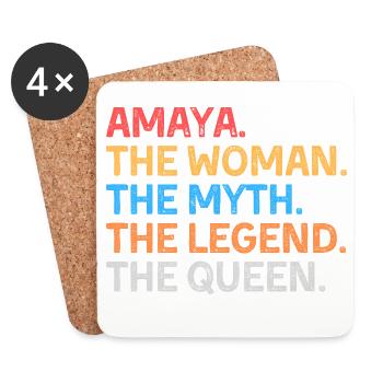 Amaya La Femme Le Mythe La Légende La Reine - Dessous de verre (lot de 4) - blanc - Devant