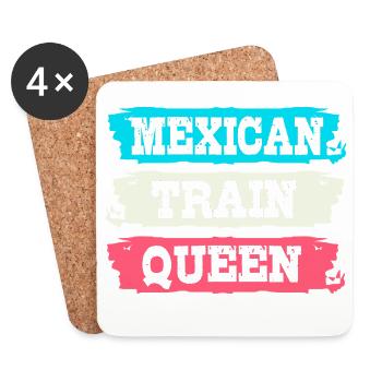 Domino Mexican Train - Untersetzer (4er-Set) - Weiß - Vorne