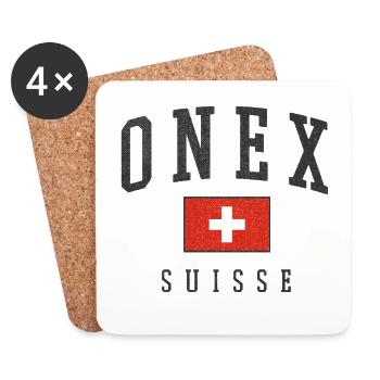 Onex – Schweizer Identität aus dem Kanton Genf - Untersetzer (4er-Set) - Weiß - Vorne