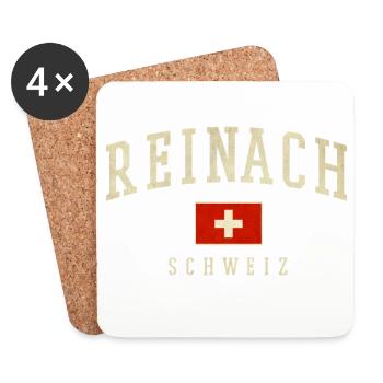 Reinach Switzerland Emblem Logo - Coasters (set of 4) - white - Front