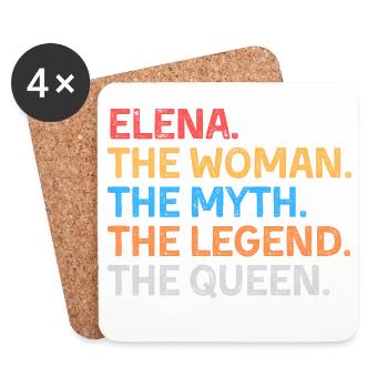 Elena Die Frau Der Mythos Die Legende Die Königin - Untersetzer (4er-Set) - Weiß - Vorne