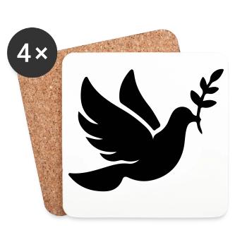 Foi de la Paix de la Colombe - Dessous de verre (lot de 4) - blanc - Devant