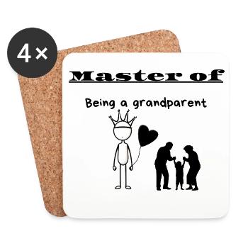 Maître d’être grand-parent - Dessous de verre (lot de 4) - blanc - Devant