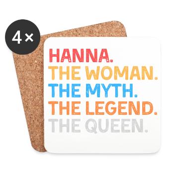 Hanna Die Frau Der Mythos Die Legende Die Königin - Untersetzer (4er-Set) - Weiß - Vorne
