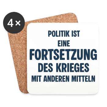 Politik als Fortsetzung des Krieges - Untersetzer (4er-Set) - Weiß - Vorne