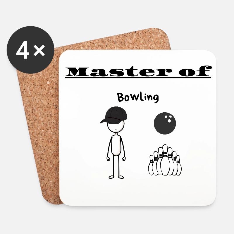 Meister des Bowlings - Untersetzer (4er-Set) - Weiß