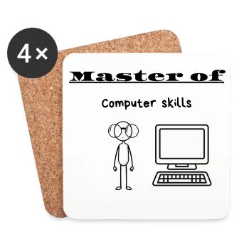 Master en informatique - Dessous de verre (lot de 4) - blanc - Devant