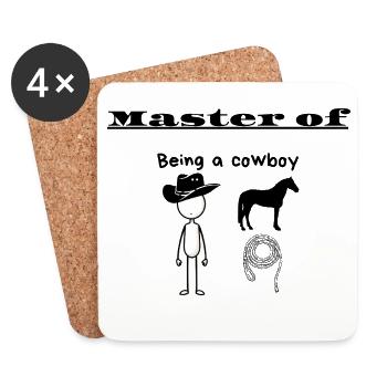 Maître d’être un cow-boy - Dessous de verre (lot de 4) - blanc - Devant