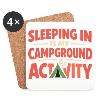 Camping Sleep In None - Coasters (set of 4) - white - Front