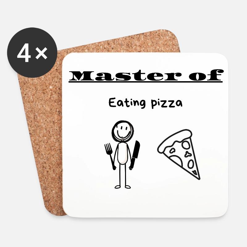 Meister des Pizzaessens - Untersetzer (4er-Set) - Weiß