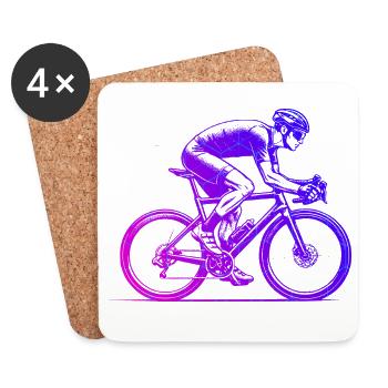 Graphique vélo de route pour vélo de route - Dessous de verre (lot de 4) - blanc - Devant