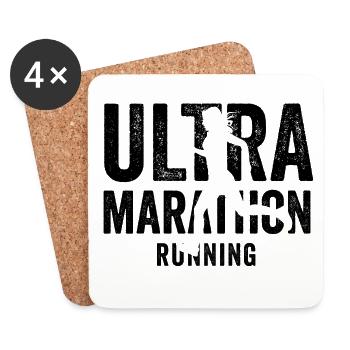 Ultra-Marathon-Lauf - Untersetzer (4er-Set) - Weiß - Vorne
