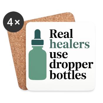 Homeopathy Real Healers Dropper Bottles Profession - Coasters (set of 4) - white - Front