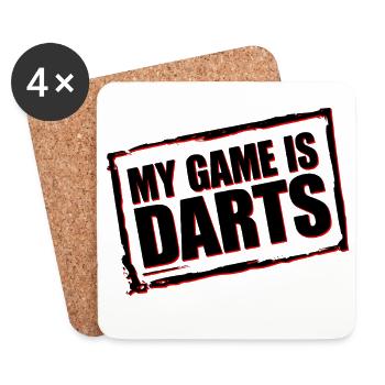 Darts Fun Hoodie & Shirt für Darts Fans - Untersetzer (4er-Set) - Weiß - Vorne
