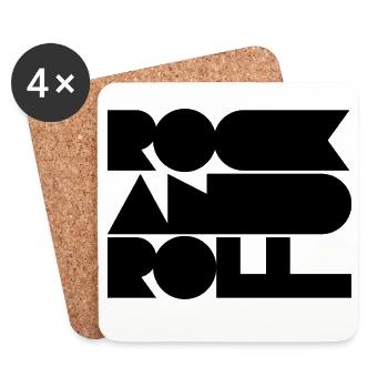 Rock'n'Roll-Logo-Design - Untersetzer (4er-Set) - Weiß - Vorne