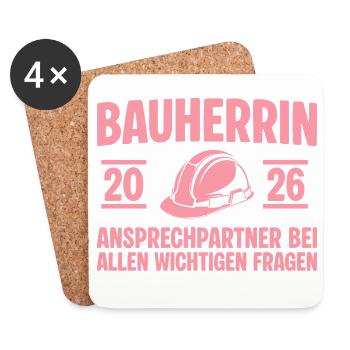 House Construction Contact Person Builder 2026 - Coasters (set of 4) - white - Front