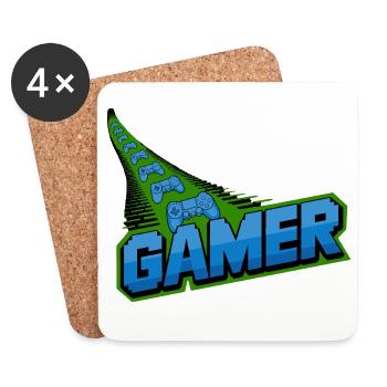 Gamer Controller Motif for Gamers and Retro - Coasters (set of 4) - white - Front