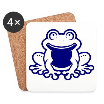 Grenouille Comique Crapaud - Dessous de verre (lot de 4) - blanc - Devant