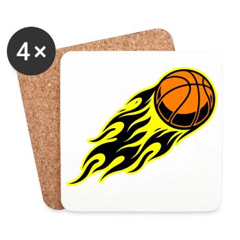 Basketball flame - Coasters (set of 4) - white - Front