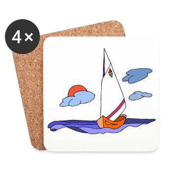 Sailboat - Coasters (set of 4) - white - Front