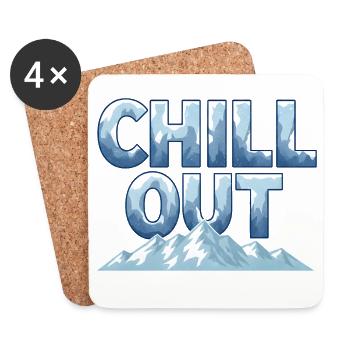 Chill Out Berge Winter Outdoor Design - Untersetzer (4er-Set) - Weiß - Vorne
