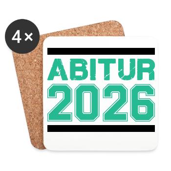 Abitur 2026 Abschluss – Raues Finish - Untersetzer (4er-Set) - Weiß - Vorne