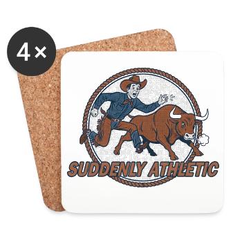 Plötzlich Athletisches Rodeo - Untersetzer (4er-Set) - Weiß - Vorne