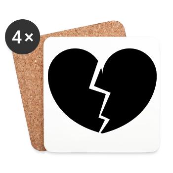 Broken heart - Coasters (set of 4) - white - Front