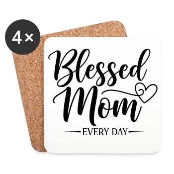 Happy Mom Every Day Mom Gift - Coasters (set of 4) - white - Front