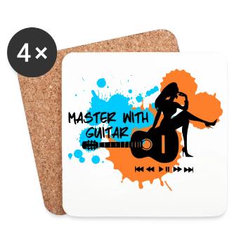 Master with guitar - Blau Orange - Untersetzer (4er-Set) - Weiß - Vorne