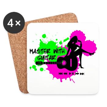 Master with guitar - Grün Pink - Untersetzer (4er-Set) - Weiß - Vorne