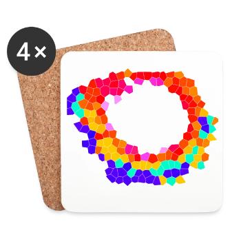 Voronoi Mosaic Orbit - Untersetzer (4er-Set) - Weiß - Vorne
