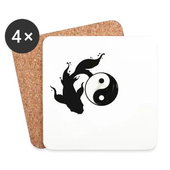 Harmonie Yin et Yang - Dessous de verre (lot de 4) - blanc - Devant